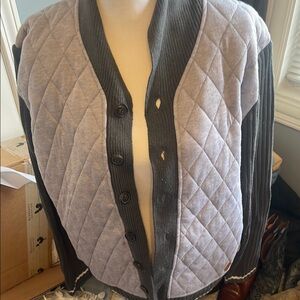 Quilted Button-Up Cardigan